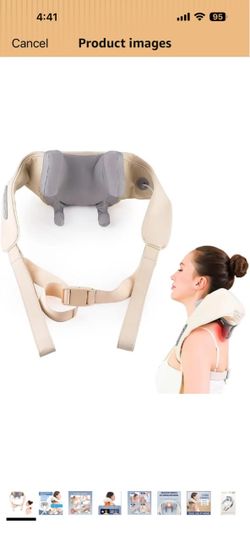 KNQZE Cordless Neck Massager for Pain Relief Deep Tissue with Heat Graphene Heating, 4D Shiatsu Deep Kneading Massage for Shoulder, Back, Gifts for Wo