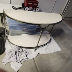 Vintage Steel Iron Bernhardt Morello Console Entry Coffee Faux Marble Carrerra Table 