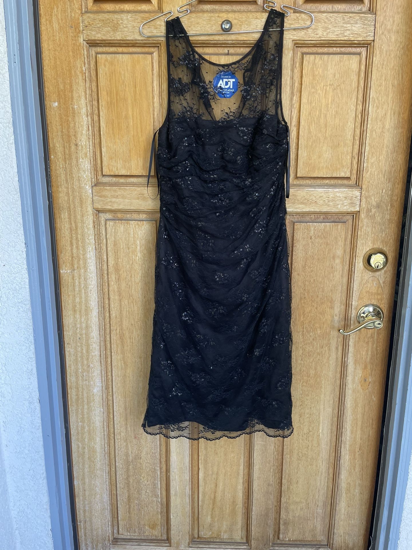 Ralph Lauren evening lace sequins mesh sleeveless bodycon dress