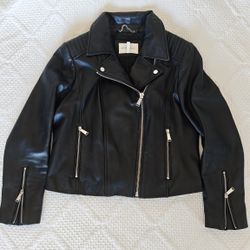 Womans Leather Moto Jacket