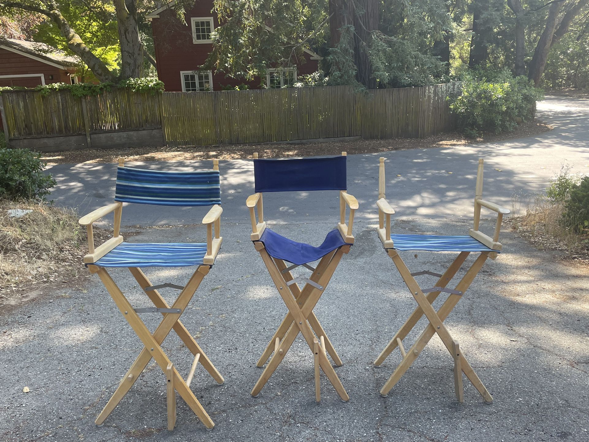 3 Wooden Director Studio Chairs 
