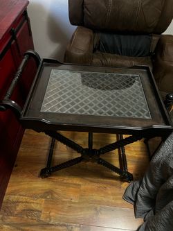Glass top wine cart