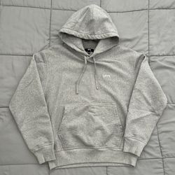 Stussy Smooth Stock Logo Hoodie Gray Small