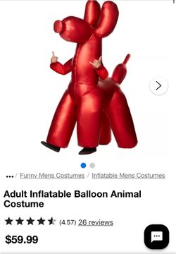 Red dog balloon costume, size s