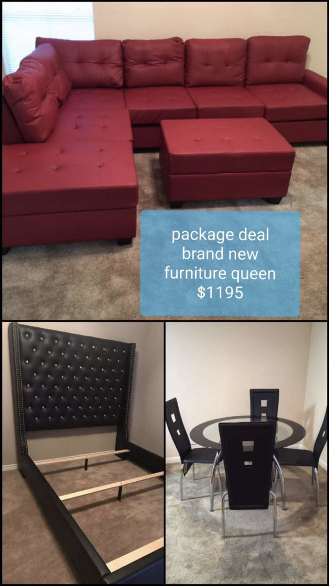 New 3 rooms of furniture package deal