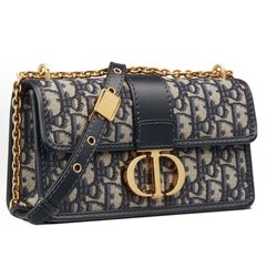 DIOR 30 Montaigne Montaigne Embroidered Old Flower Full Print Adjustable Detachable Chain Flip Opening and Closing Fabric Chain(224)24