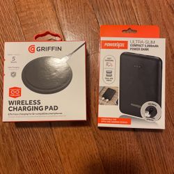 Griffin Wireless Phone Charger Charging Pad And PowerXcel Ultra slim Power Bank