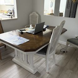 White Country Style Dining Table Set -$350.00