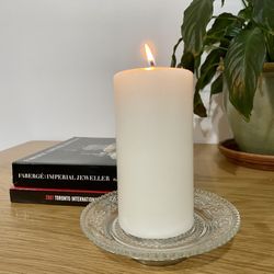 Antique Cut Glass Candle Holder 