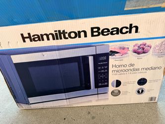 Used Hamilton Beach 1.6 Cu Ft 1100 W Sensor Cook Countertop Microwave Oven, Stainless Steel,