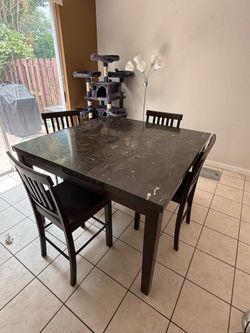 Square Faux Marble Counter Height Dining