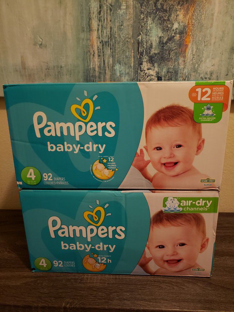 2 Boxes Of Pampers Diapers Size 4
