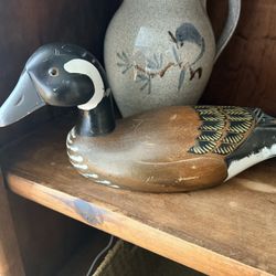 Vintage Wood Carved Hand Painted Canadian Goose