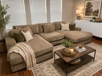 FREE DELIVERY! Oversized Corduroy Sectional Couch