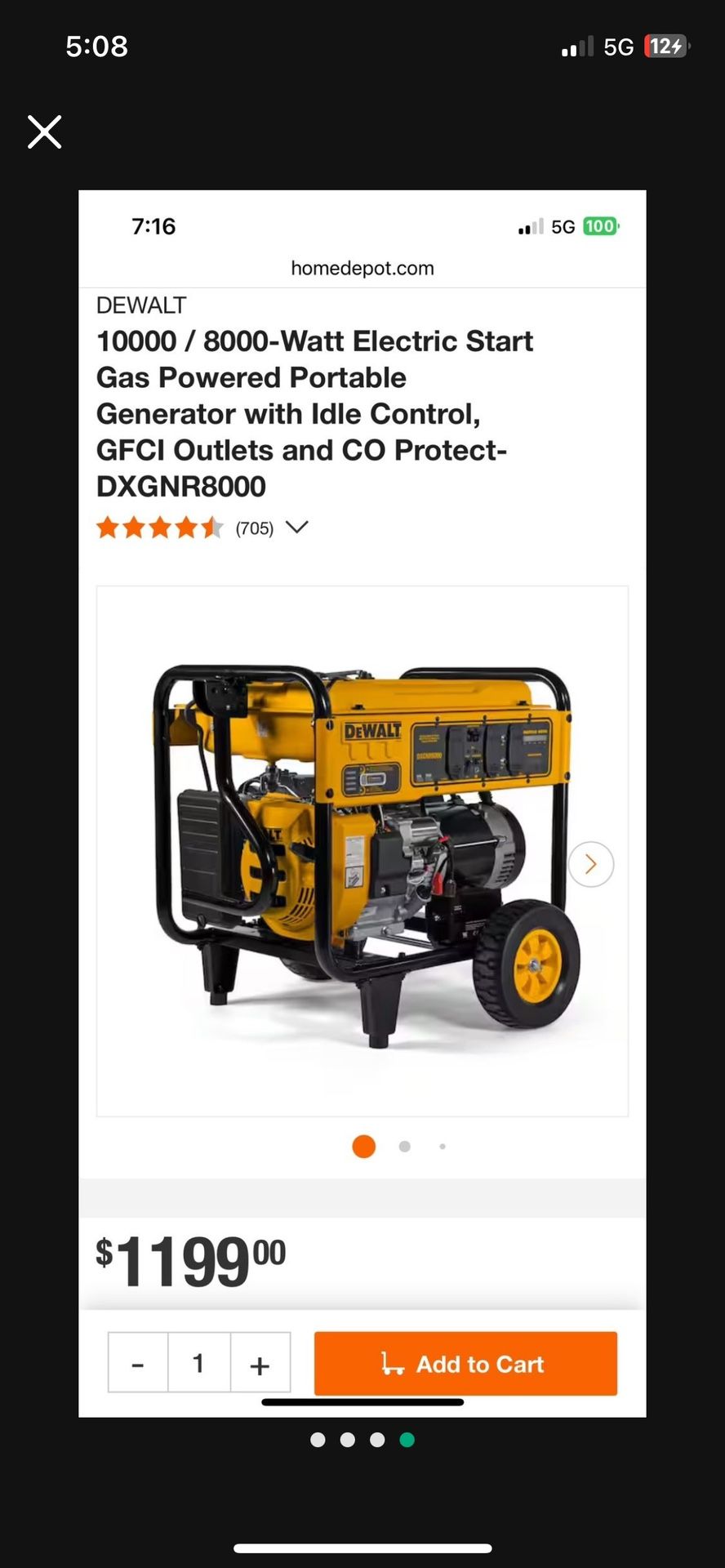 Brand new generator Never Used.      Took It Out The Box.   Still Have The Box 