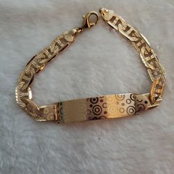 Gold Plated Plaque Bracelet 