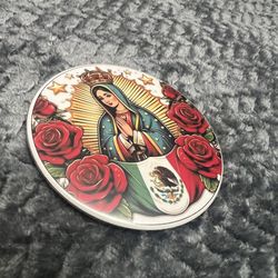 Virgin Mary fridge magnet 3.5 inch round