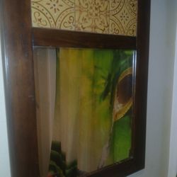 Antique 32" Tiled Mirror 