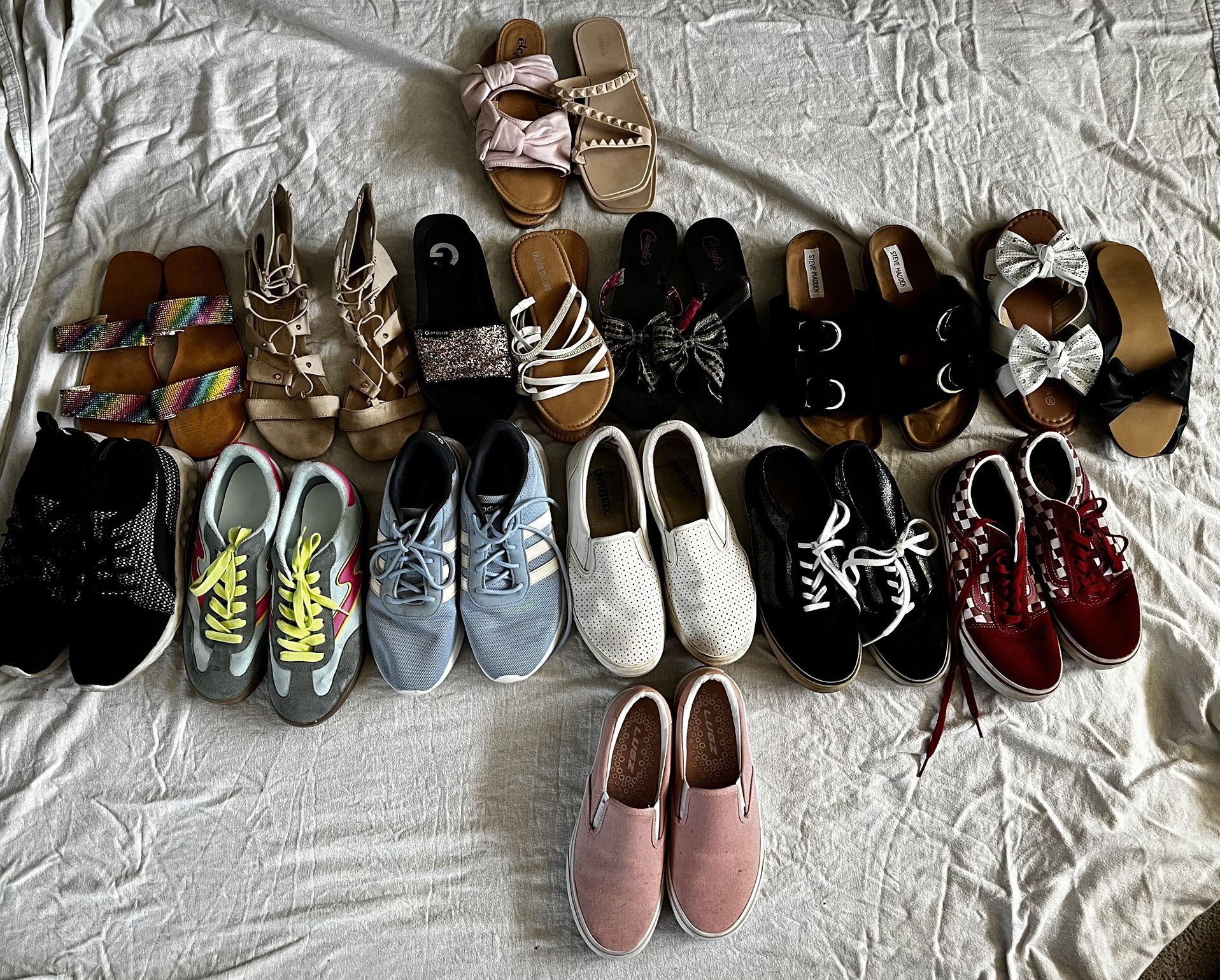 Women’s sandals and sneaker shoes (vans, Adidas, Puma and More! Size 8