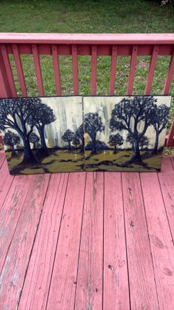 Abstract forest painting