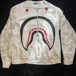 White Bape Crewneck Glow In The Dark
