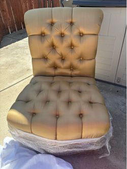Gold leather chair set of 2