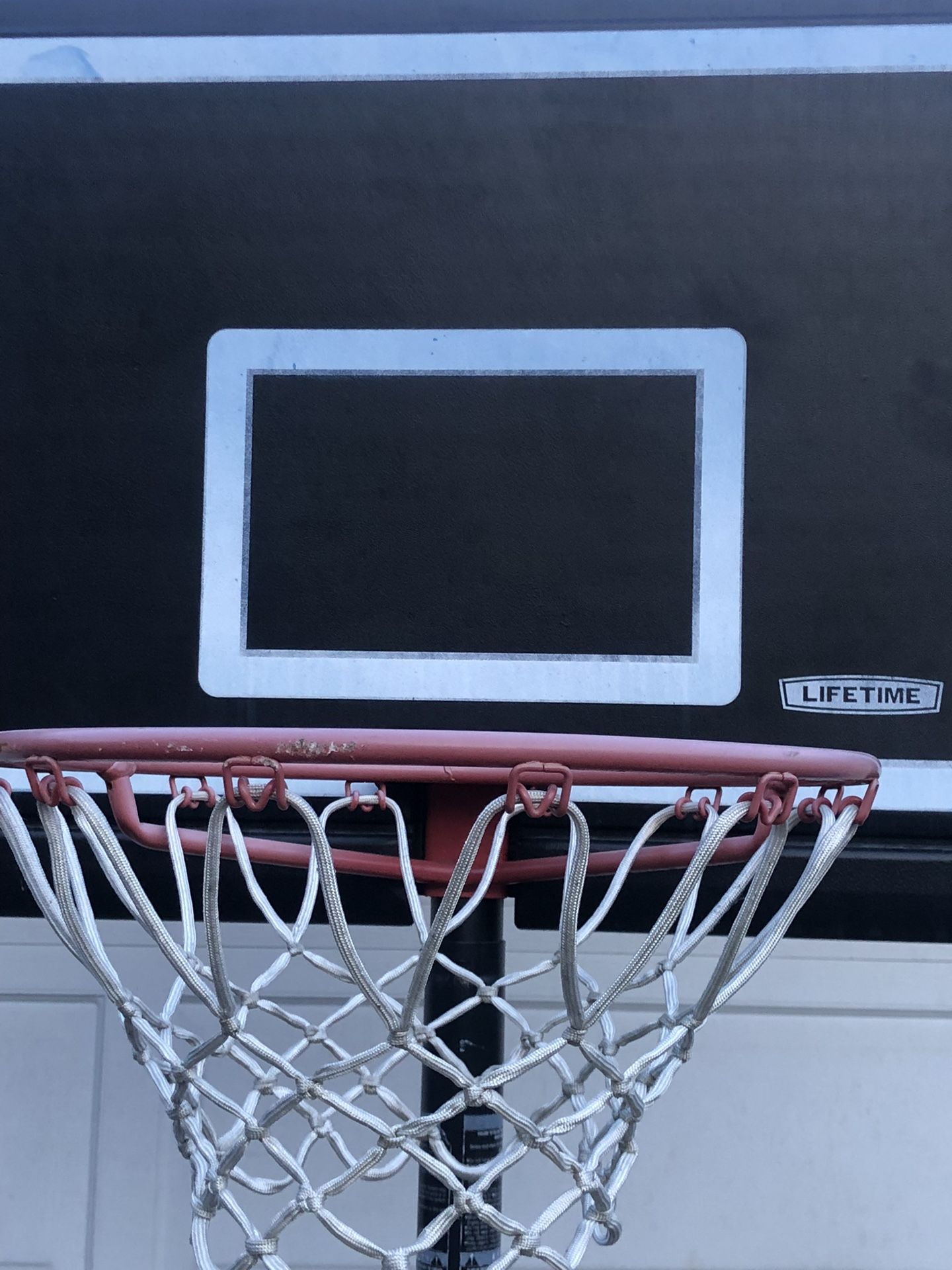 outdoor basketball hoop.