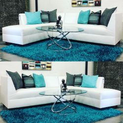 BONDED LEATHER SECTIONAL SOFA - MUEBLES MODERNOS 