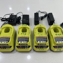 Bundle Of 4 PCG002 Ryobi One Plus 18v Lithium-Ion Charger.