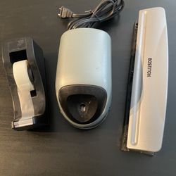 Staples Electric Pencil Sharpener, Tape Dispenser, 3 hole punch puncher
