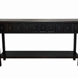 Dark Wood (Espresso) Entryway Console Table w/ Drawers & Shelf 