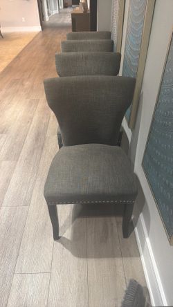 2 sets of 4 Grey chairs (2 different styles)