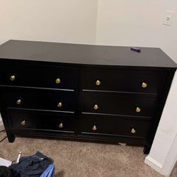 Black And Gold Dresser 6 Drawers 