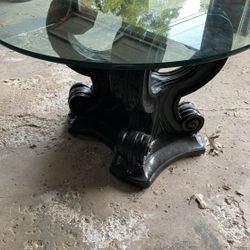 Glass Topped Pedestal Table 