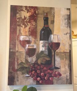 “Graffiti And Wine II” by Silvia Vassileva – 30x24 Canvas Wall Art