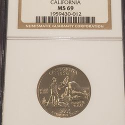2005 D SMS 25 Cent California State Quarter NGC Certified MS 69