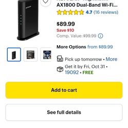 NETGEAR - Nighthawk AX1800 Dual-Band Wi-Fi Router - Black