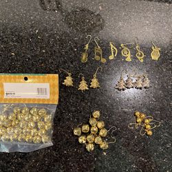 Odd lot of Miniature Metal Christmas Bells & Ornaments