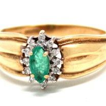 Ladies Emerald/Diamond Birthstone Ring