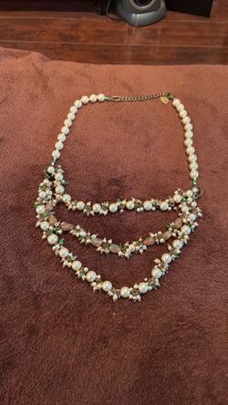 Sara Nichols Multi-Strand Pearl and Crystal Beaded Necklace