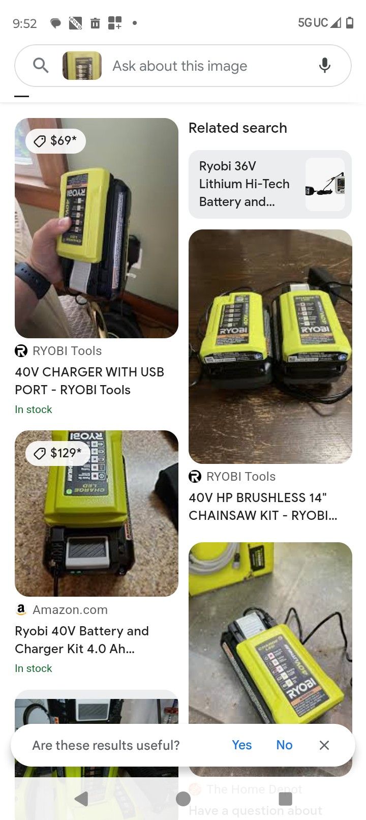 40volt Charger And Battery RYOBI