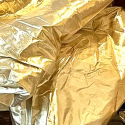Vintage Gold Lamay Tablecloth Or Material