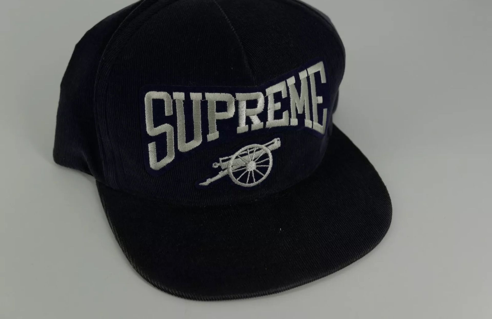 Black Supreme Cannon Starter Camp Cap Hat Used In Great Shape Snapback FW12