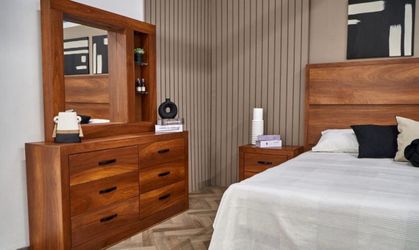 Solid Wood Dresser with Mirror