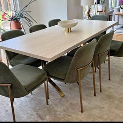 West Elm Avery wishbone table, Jack metal frame chairs, Quinn buffet