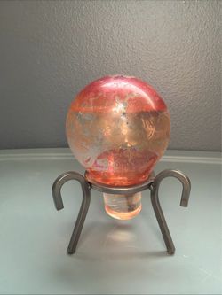 Vintage and rare 1930's "fire grenade" glass Miracle fire extinguisher w/stand