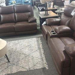 OM• $38 Initial • Brand New Von Ryan Reclining Sofa And Loveseat 