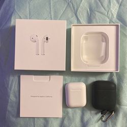 Airpods Charging Case + pink silicone case protector + Apple box