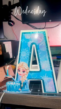 Frozen Inspired 3D Cardstock Name (used)