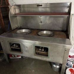 Commercial Stainless Steel Wok Range Double Burner